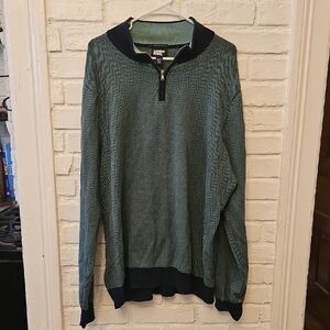 Men's Green Herringbone Sweater by Lands' End